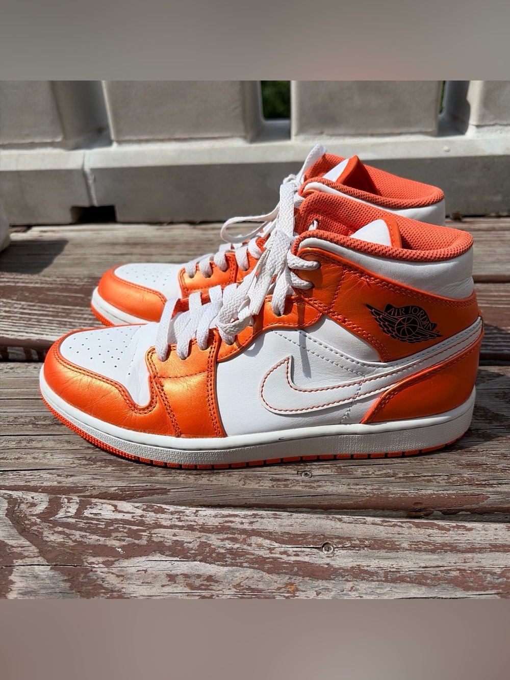 Nike Orange and White Low-Top Sneakers